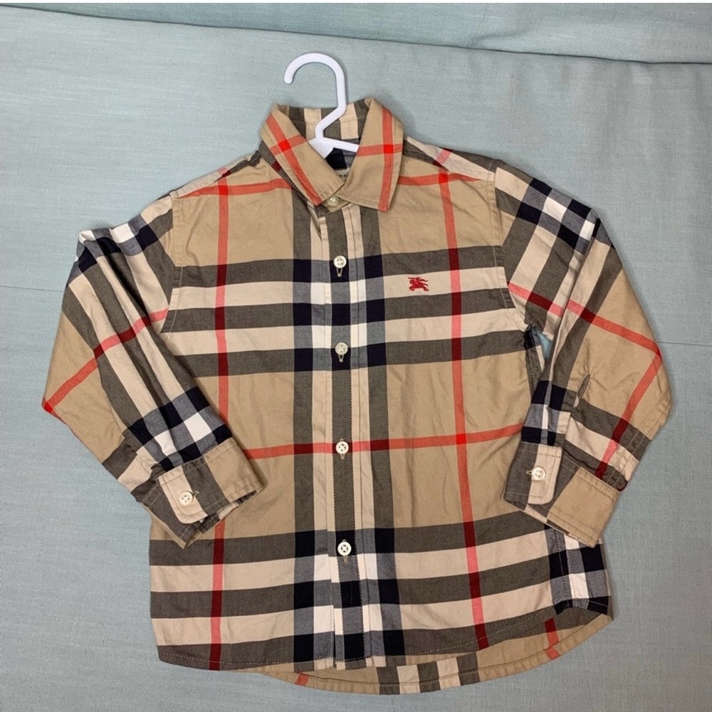 Burberry Kids Beige Checkered Shirt
